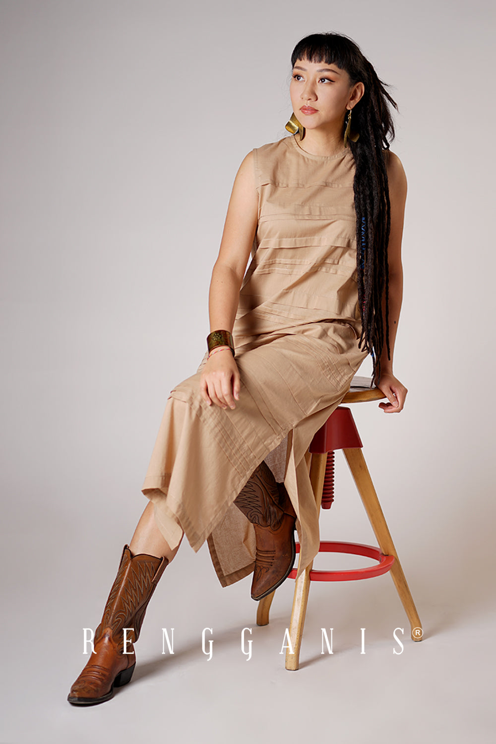 Sepoi Dress in Taupe Brown