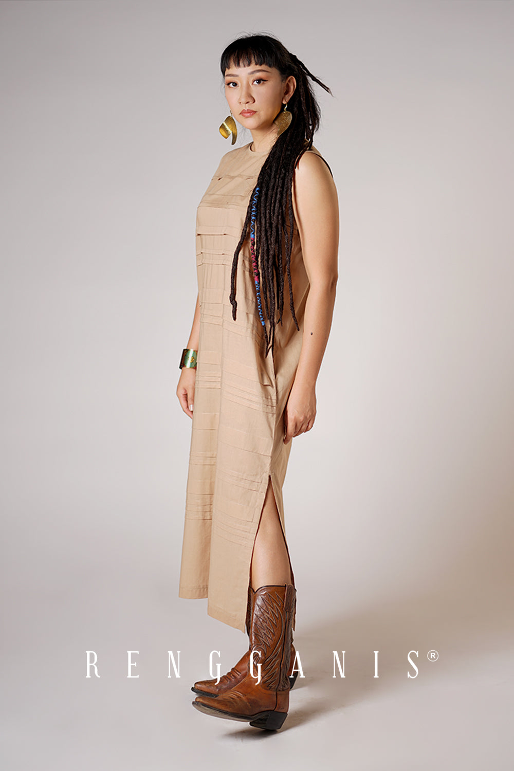 Sepoi Dress in Taupe Brown