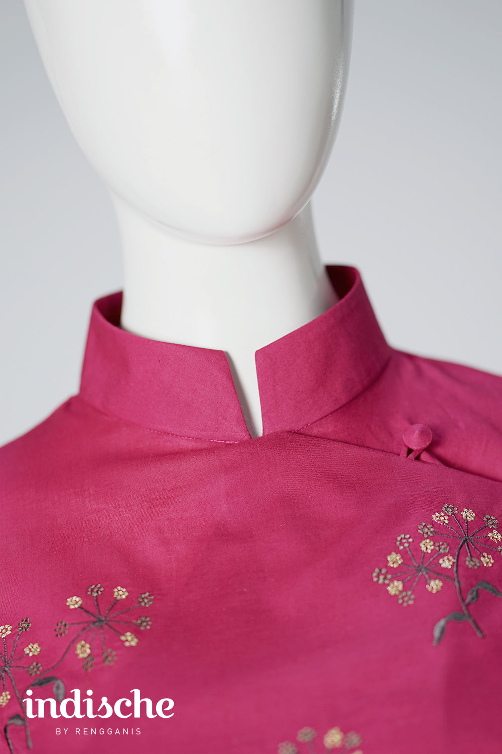 Long Sleeved Kebaya Beskap Adas in Fuschia