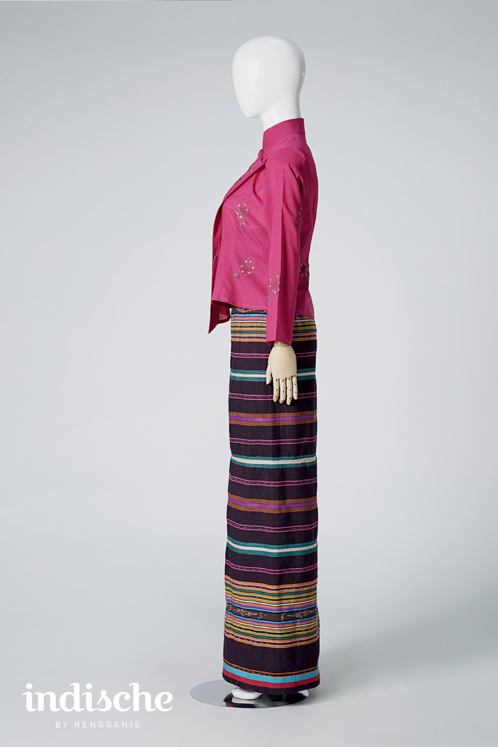 Long Sleeved Kebaya Beskap Adas in Fuschia