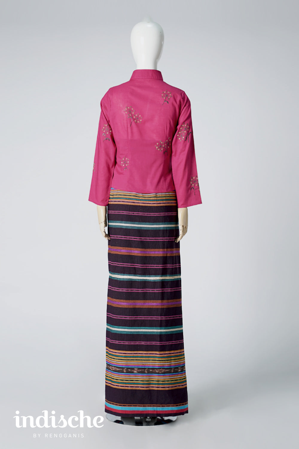 Long Sleeved Kebaya Beskap Adas in Fuschia