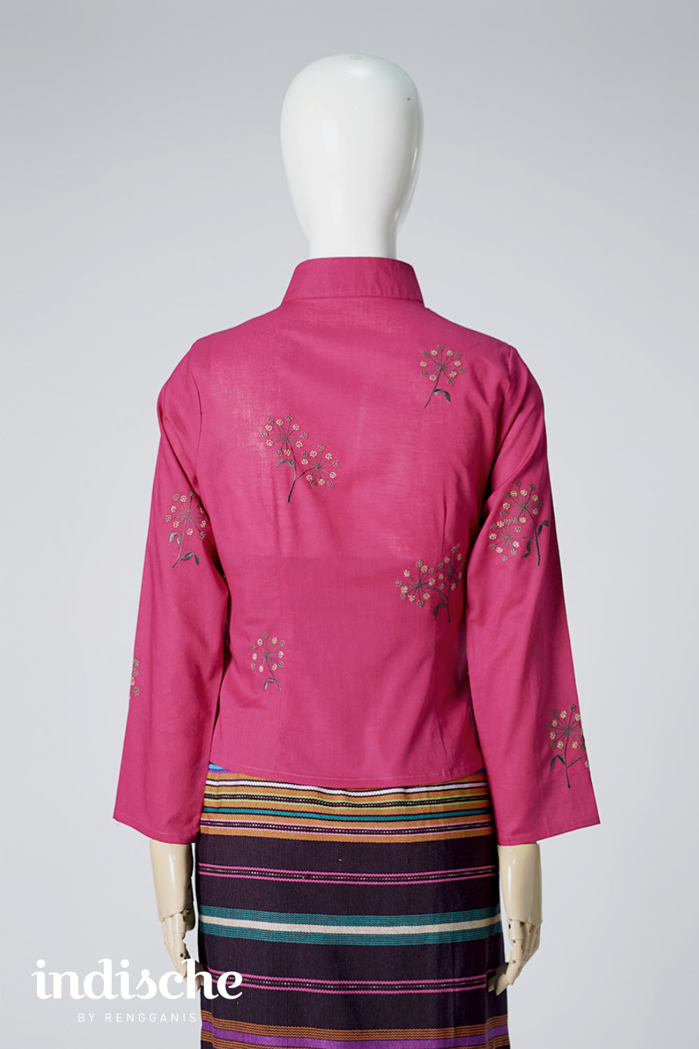 Long Sleeved Kebaya Beskap Adas in Fuschia