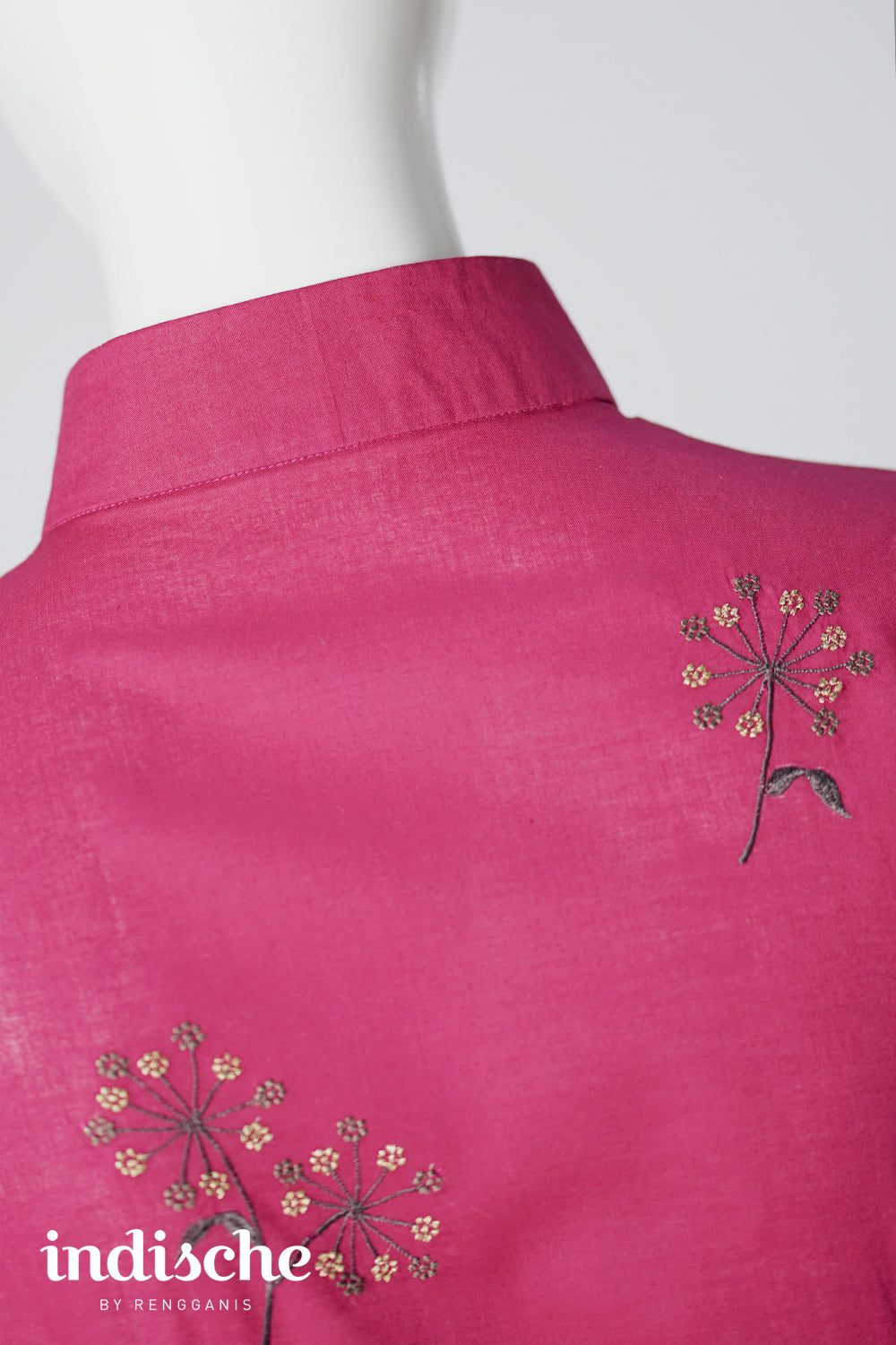 Long Sleeved Kebaya Beskap Adas in Fuschia