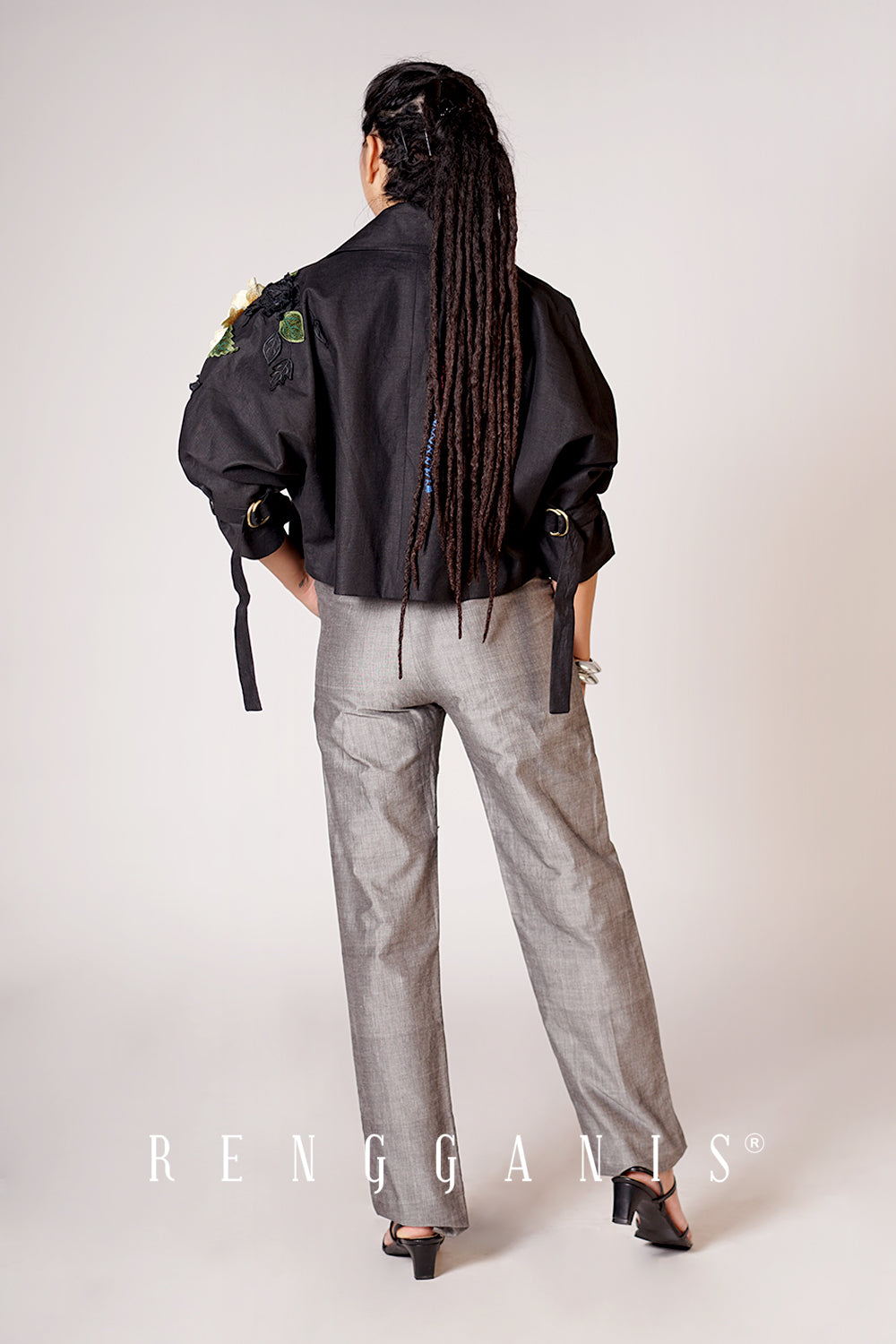 Little Garden Cropped Jacket in Black