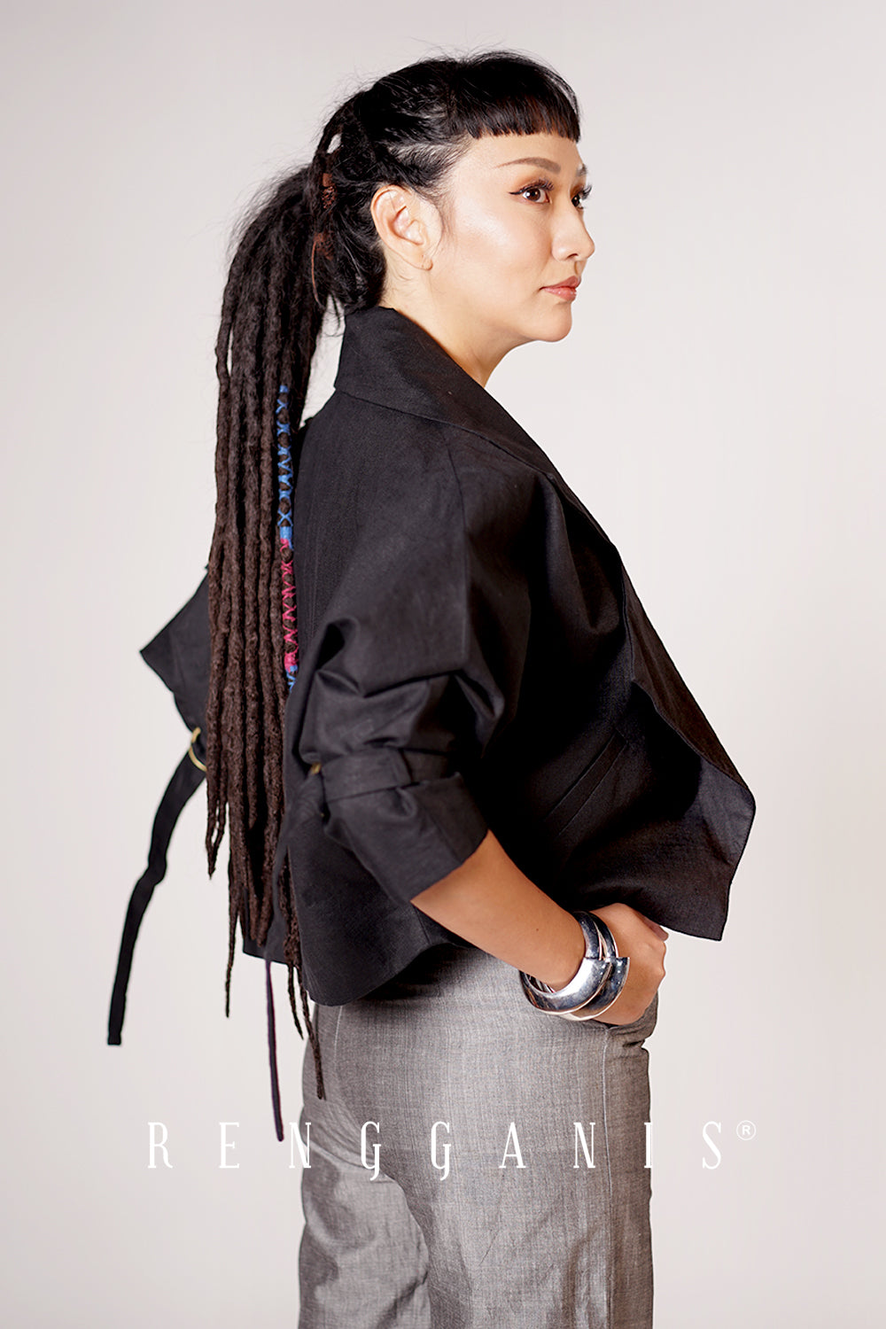 Little Garden Cropped Jacket in Black