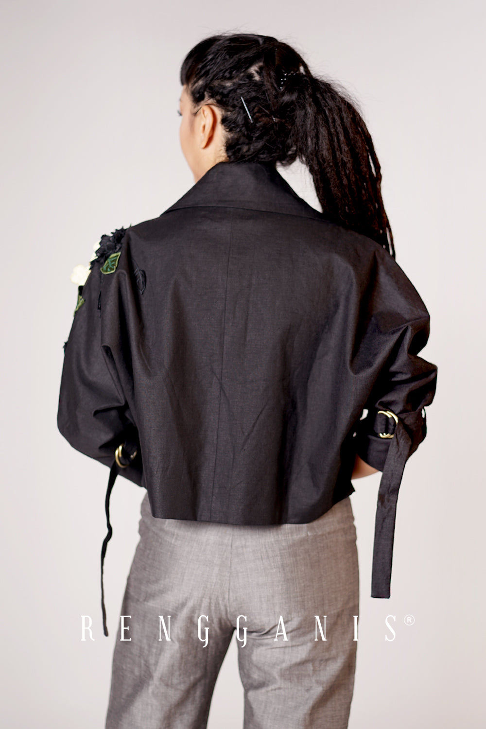 Little Garden Cropped Jacket in Black