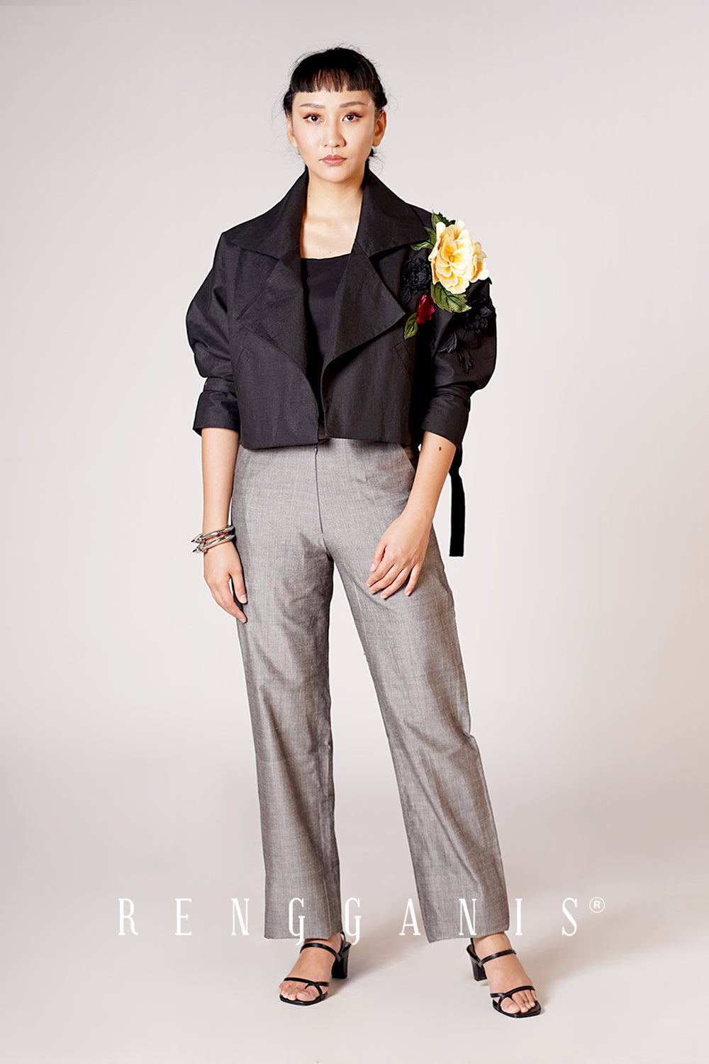 Little Garden Cropped Jacket in Black