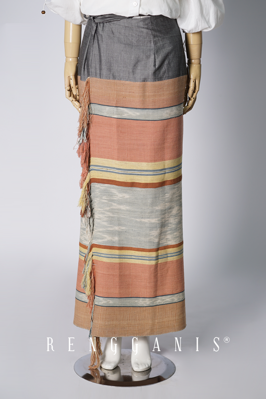 Uncut Handwoven Ikat Sarong Skirt from Sikka