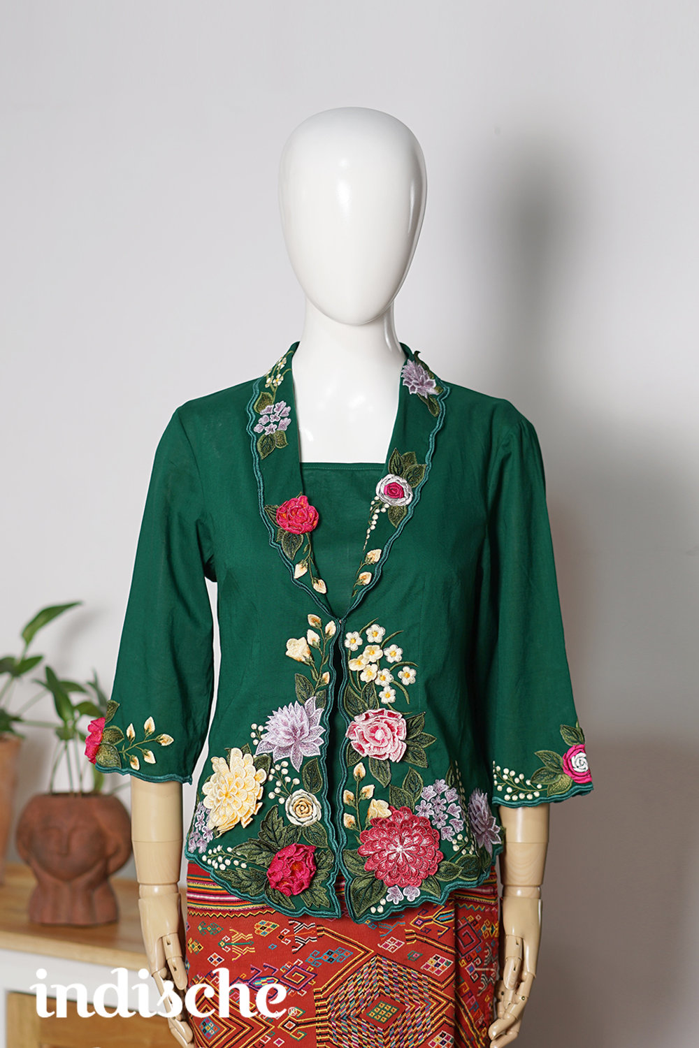 Wild Garden Kebaya in Forest Green