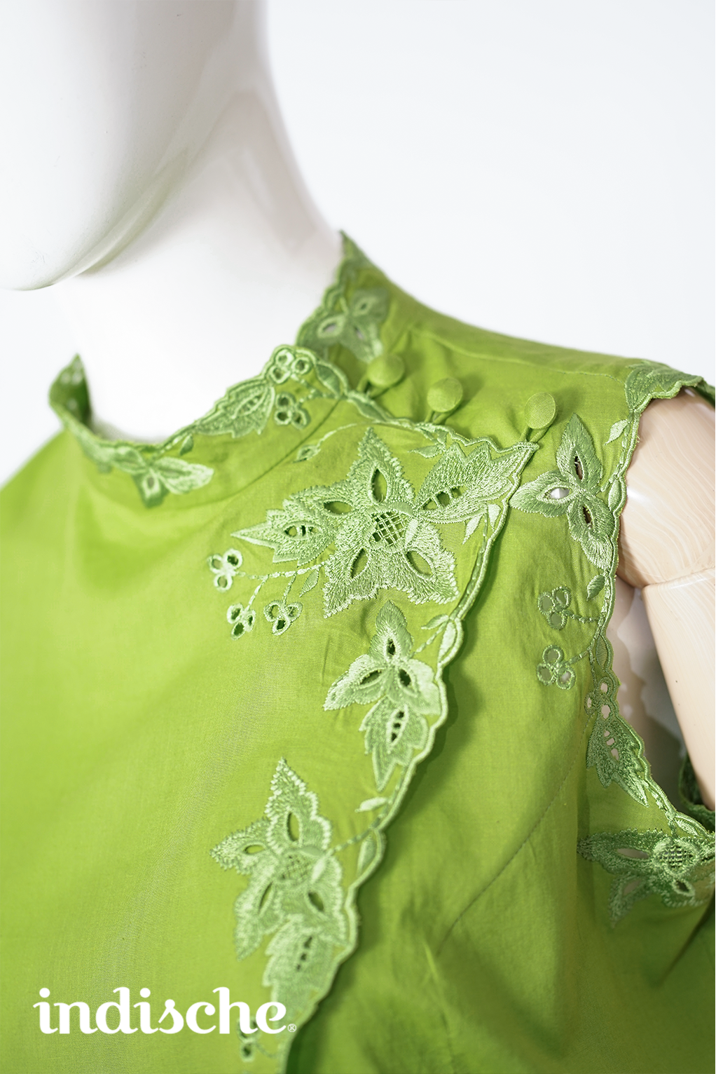 Sleeveless Kebaya Beskap in Lime Green