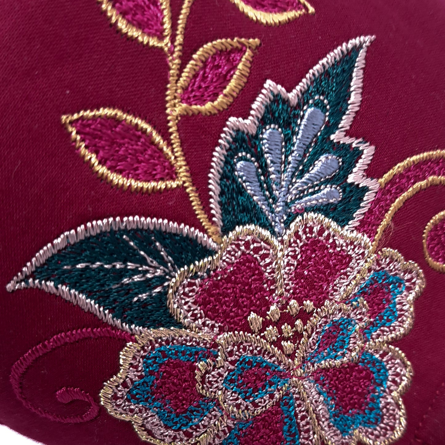 Maroon Peonies Facemask