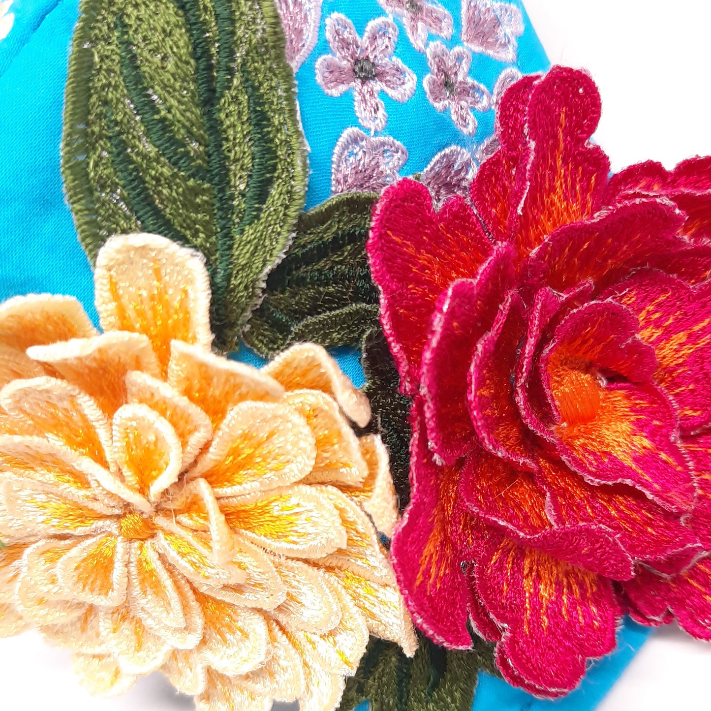 Bright Blue Wild Garden 3D Facemask