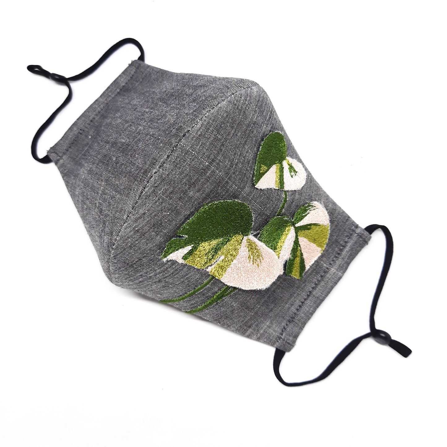 Grey Endek Variegata 3D Facemask