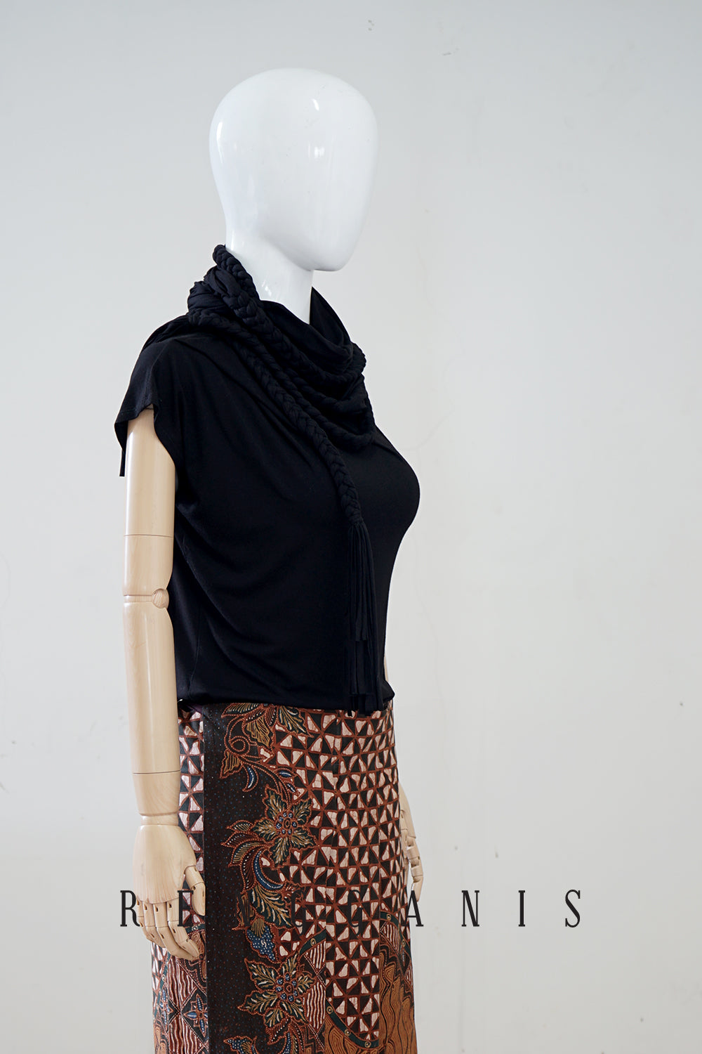 Uncut Batik Sarong Skirt with Large Pleats