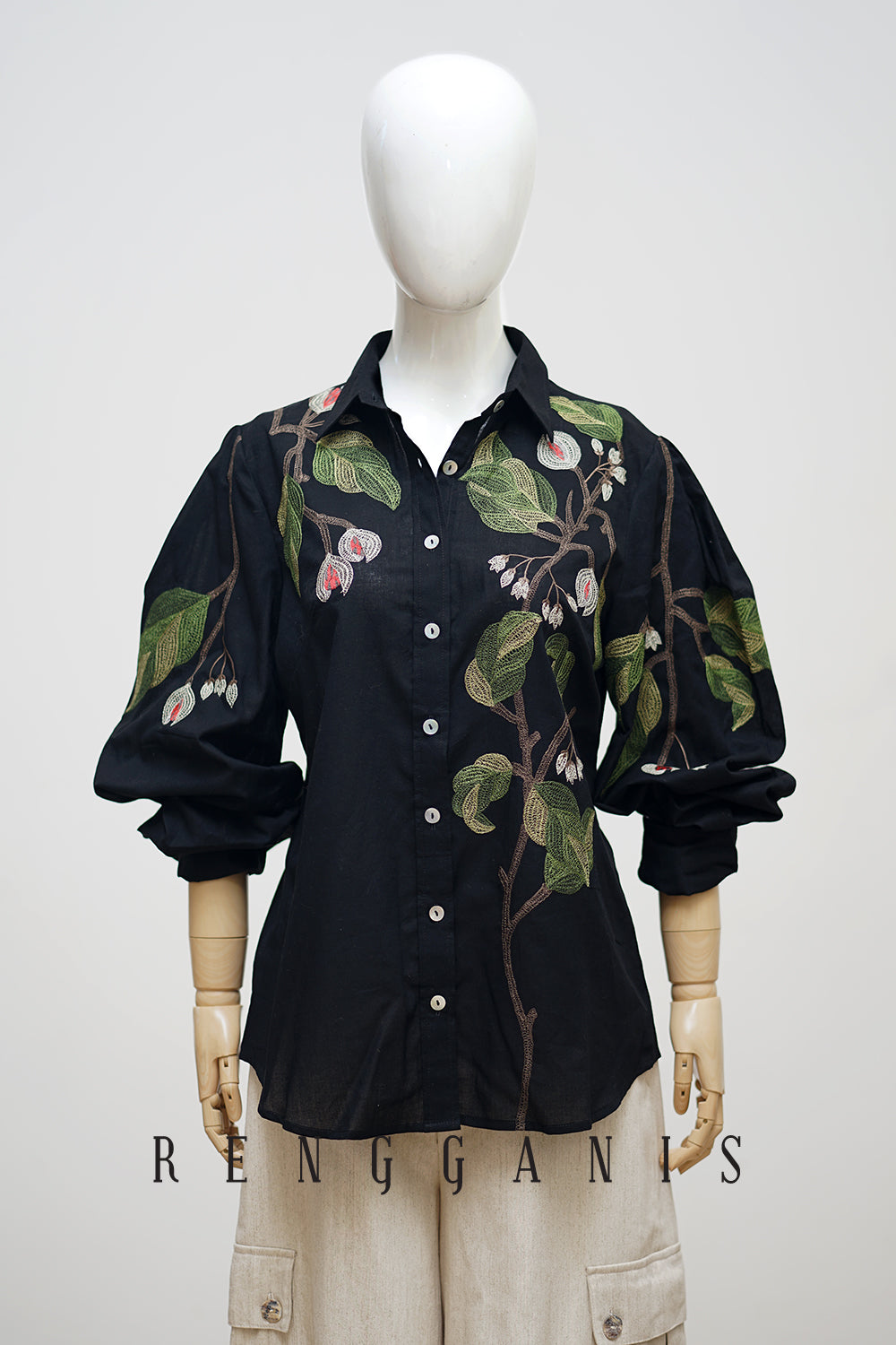 Pala Puffed Shirt in Black