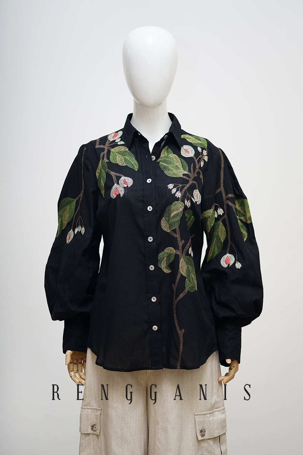 Pala Puffed Shirt in Black