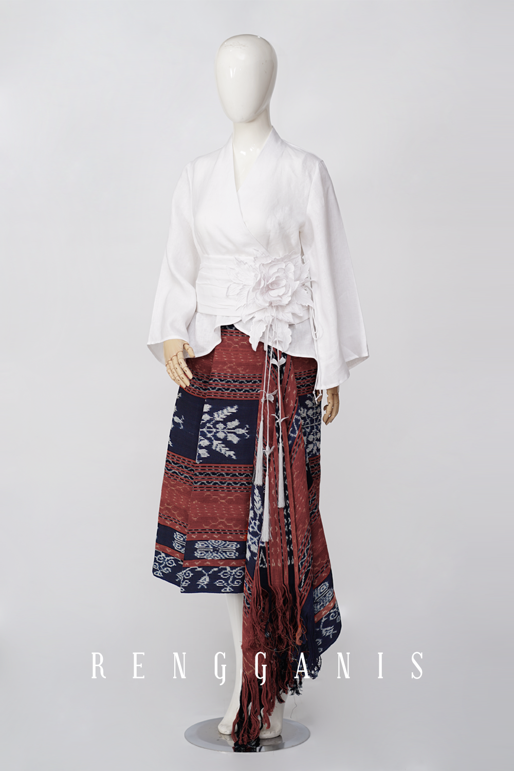 Kimono Top with Bouquet Obi Belt