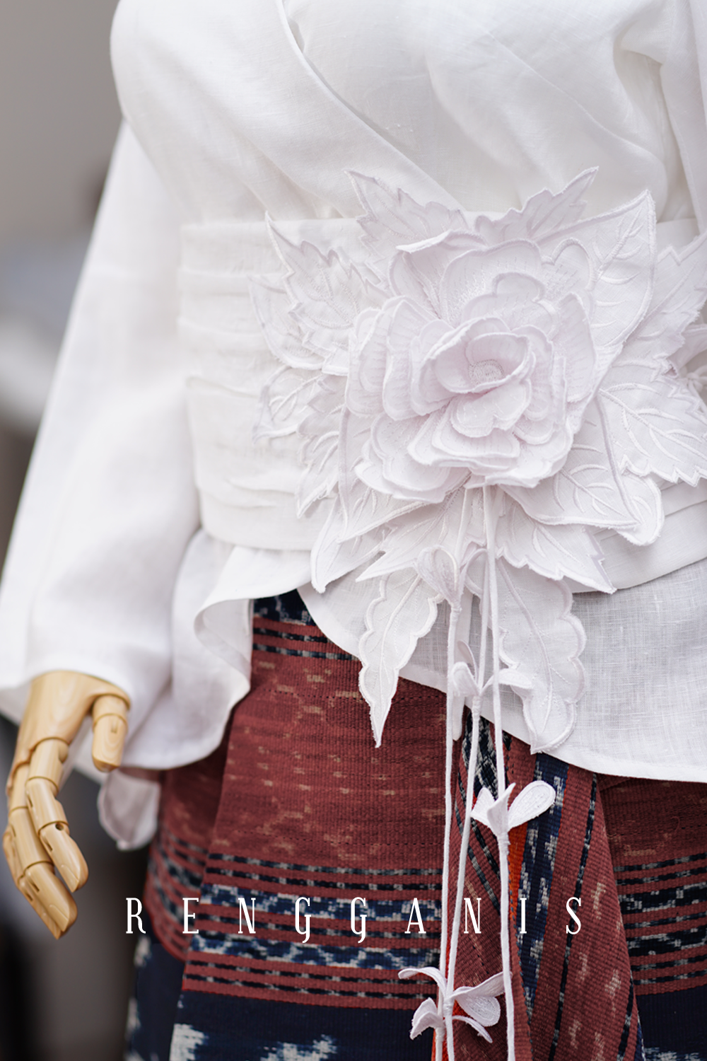 Kimono Top with Bouquet Obi Belt