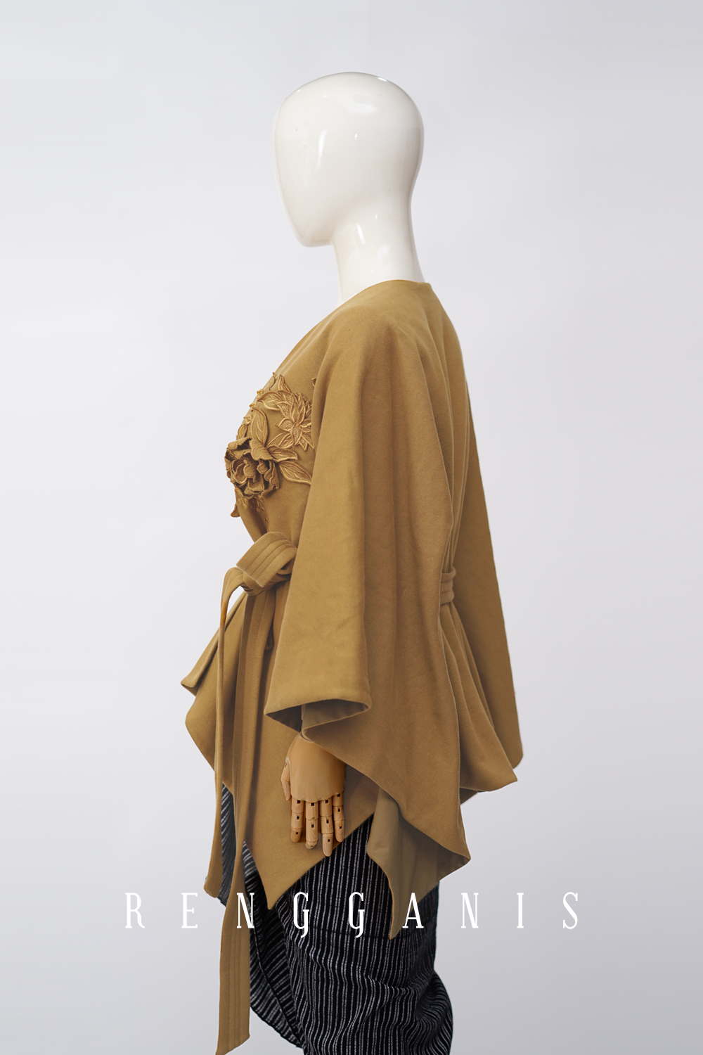 Knit Poncho in Dijon Brown