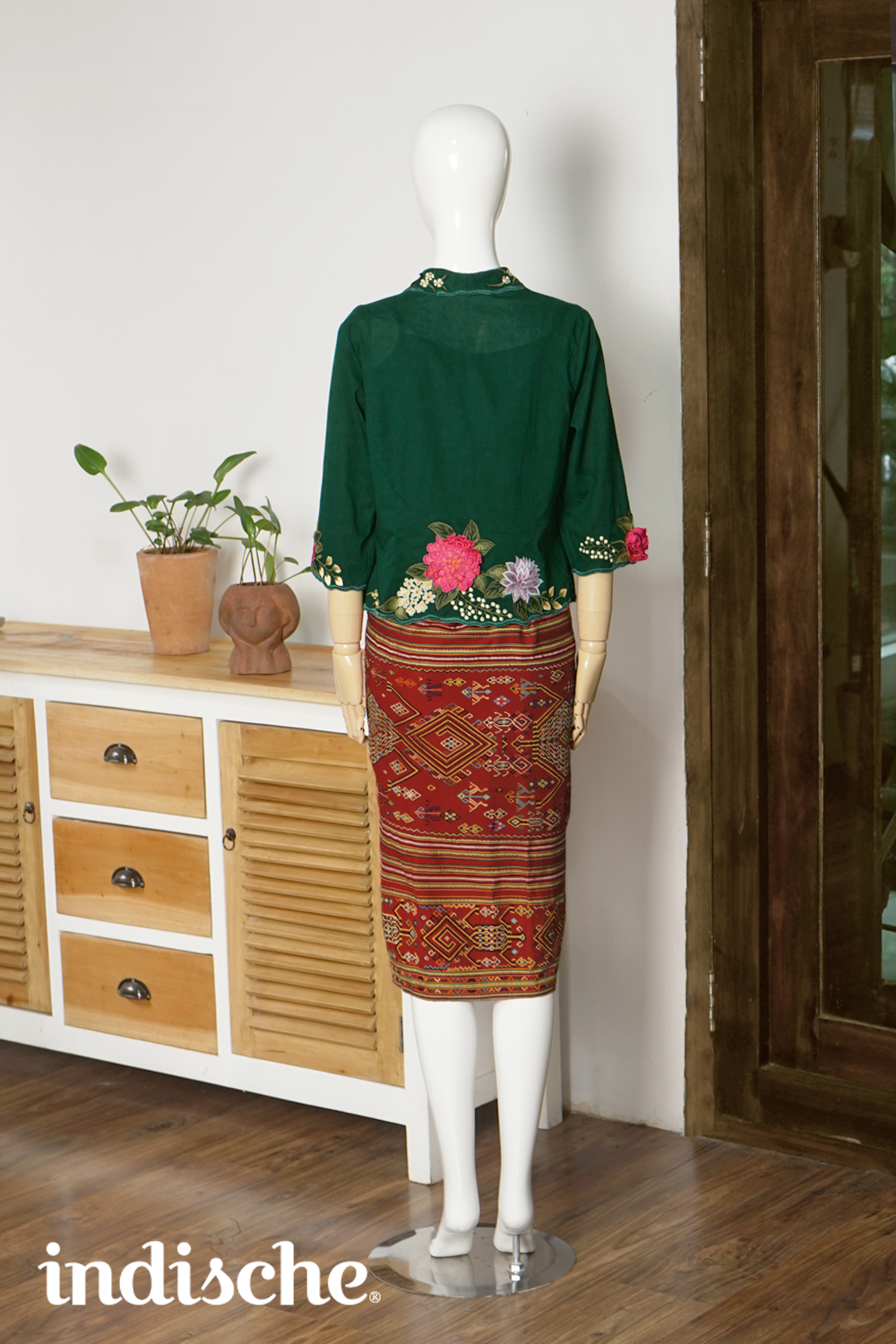 Wild Garden Kebaya in Forest Green
