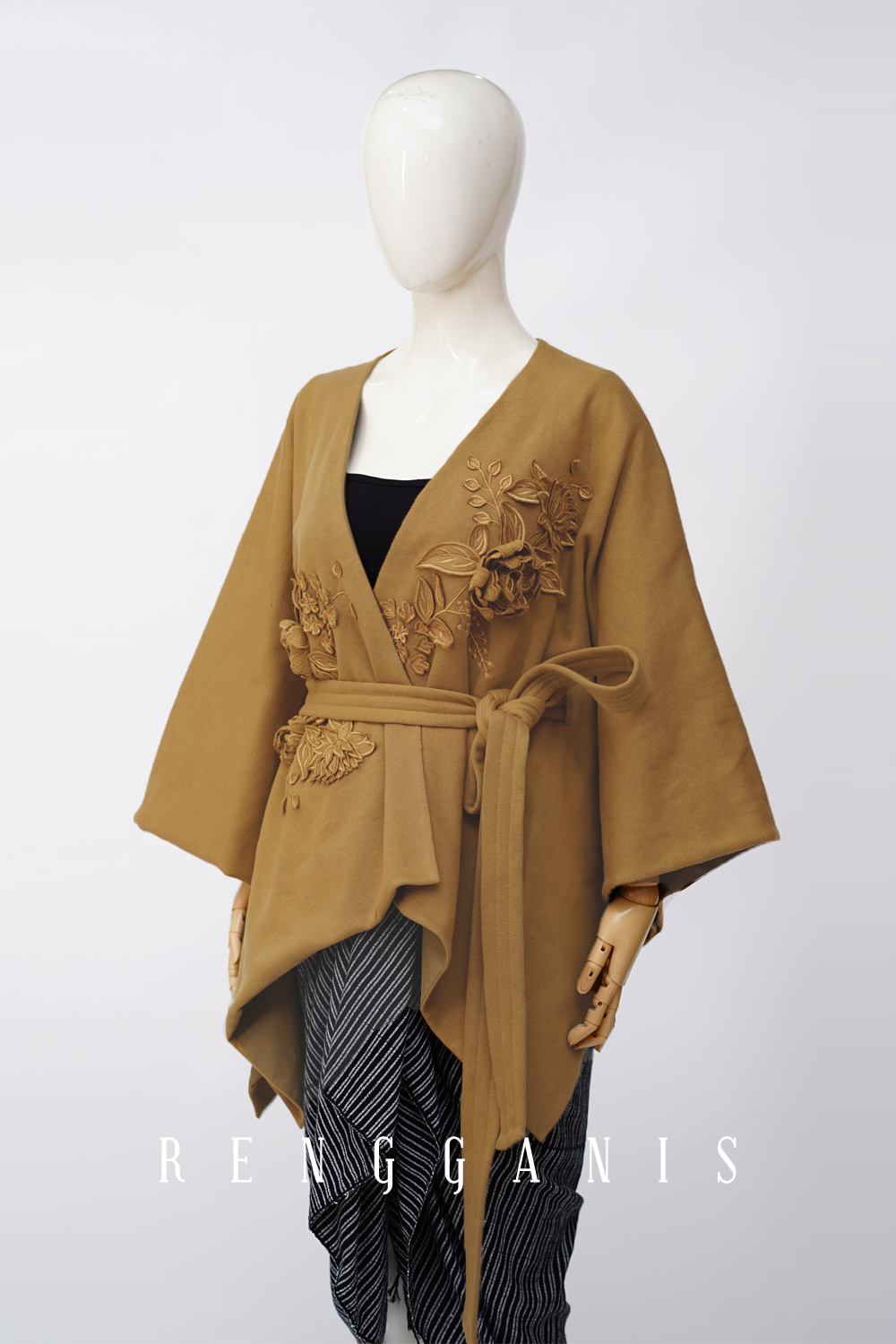 Knit Poncho in Dijon Brown