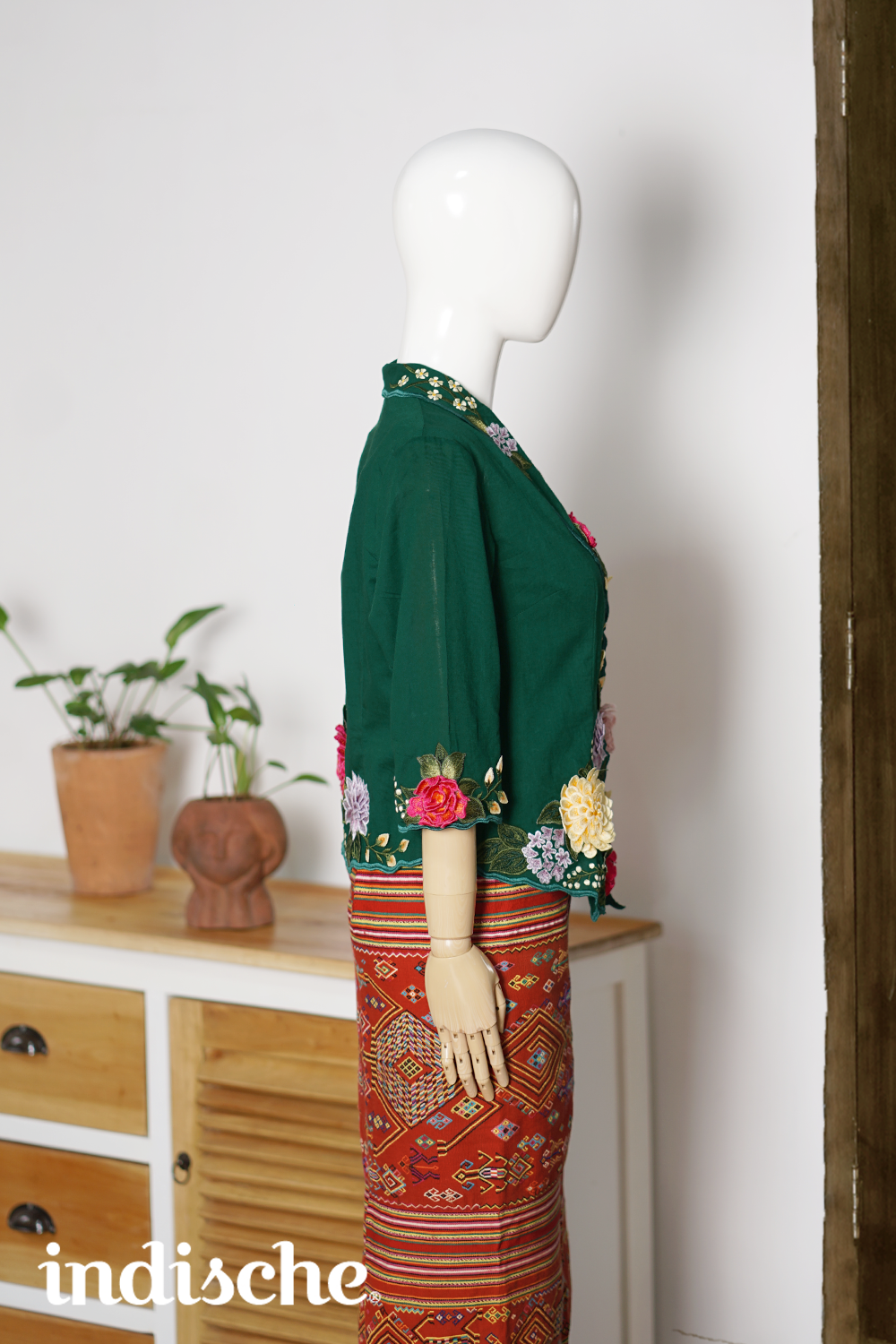Wild Garden Kebaya in Forest Green
