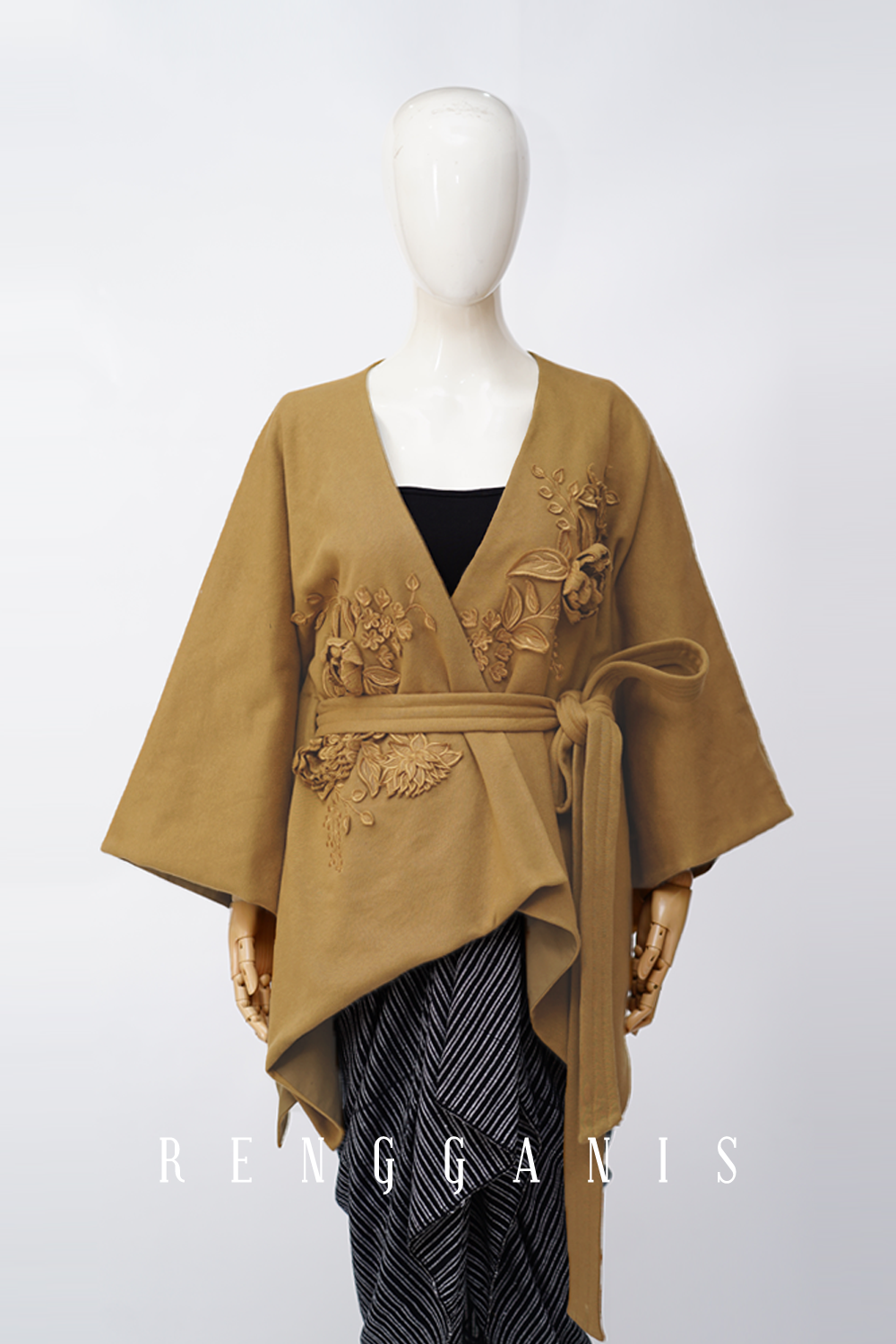 Knit Poncho in Dijon Brown