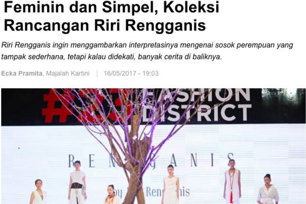 Majalah Kartini : Feminin dan Simpel, Koleksi Rancangan Riri Rengganis
