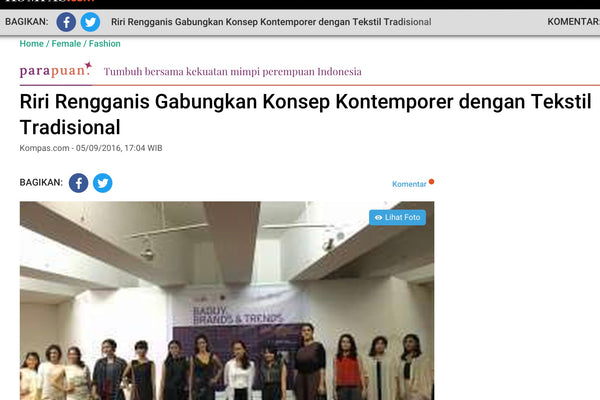 Female Kompas : Riri Rengganis Gabungkan Konsep Kontemporer dengan Tekstil Tradisional