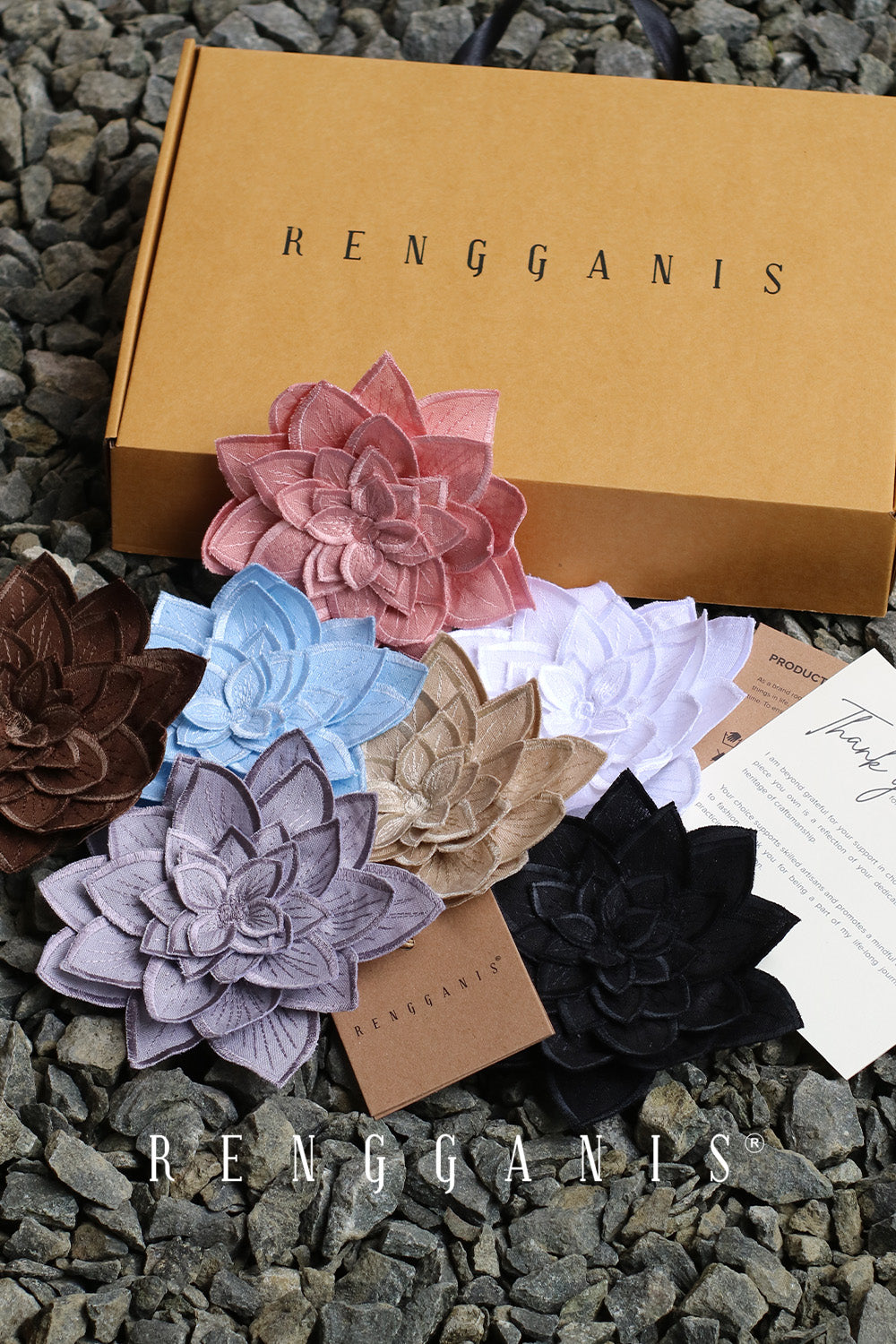 3D Hand Embroidered Flower Brooch