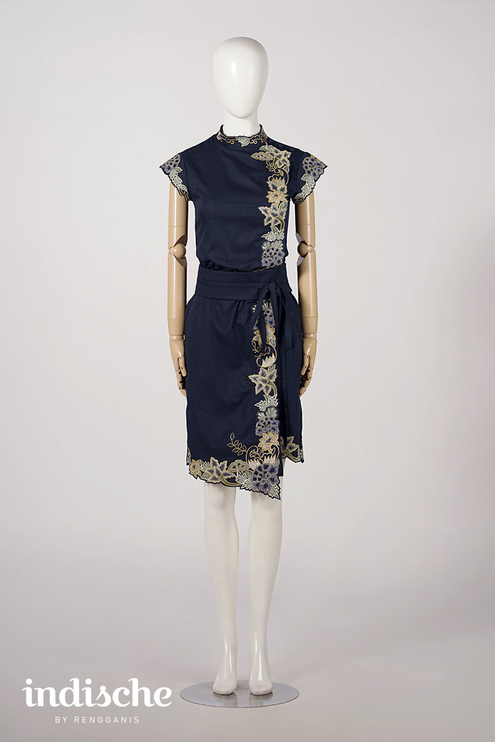 Cap Sleeved Peonies Beskap Dress