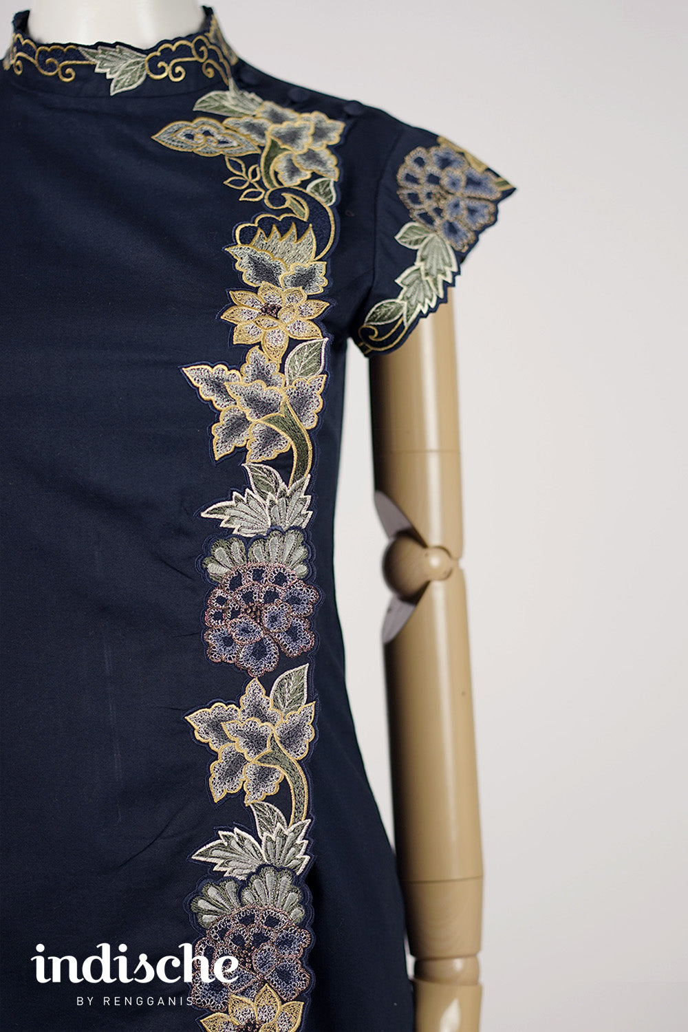 Cap Sleeved Peonies Beskap Dress