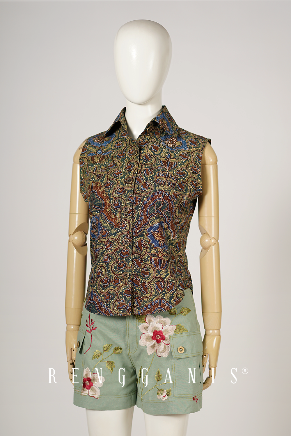 Sleeveless Batik Shirt