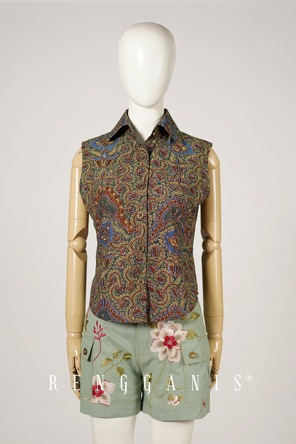 Sleeveless Batik Shirt