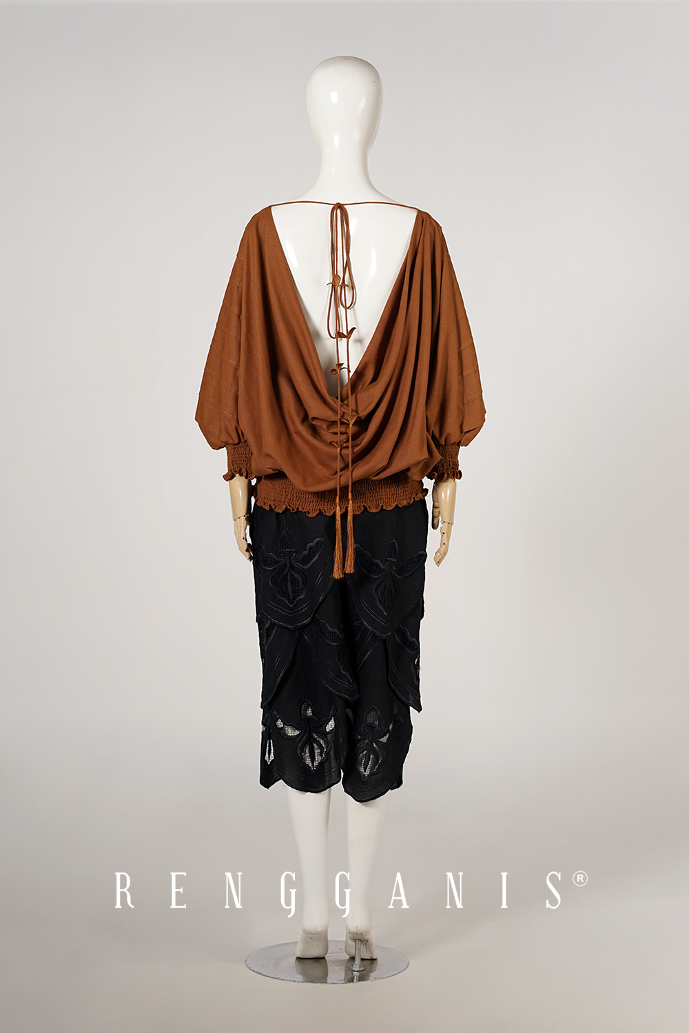 Cowl Back Pintuck Top