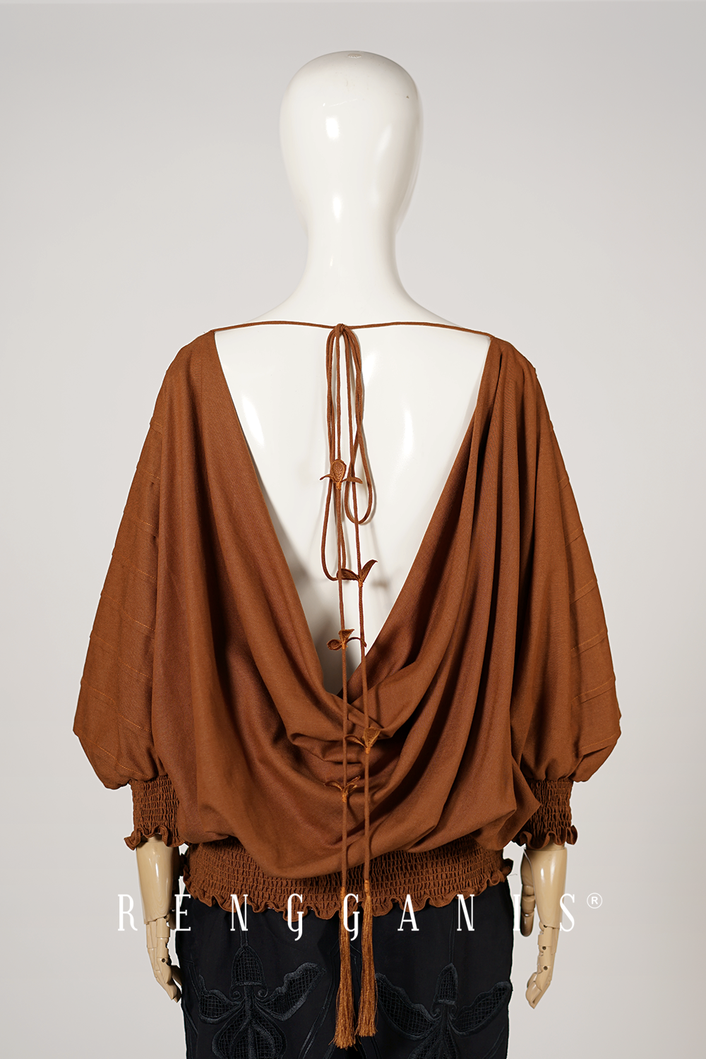 Cowl Back Pintuck Top