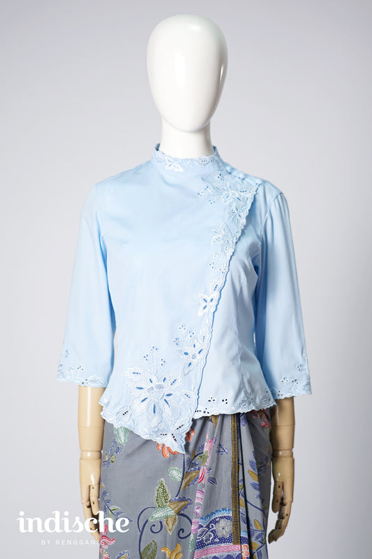 3/4 Sleeved Kebaya Beskap in Sky Blue