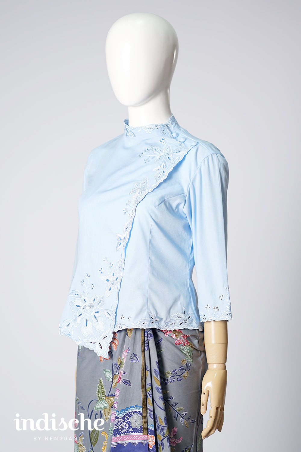 3/4 Sleeved Kebaya Beskap in Sky Blue