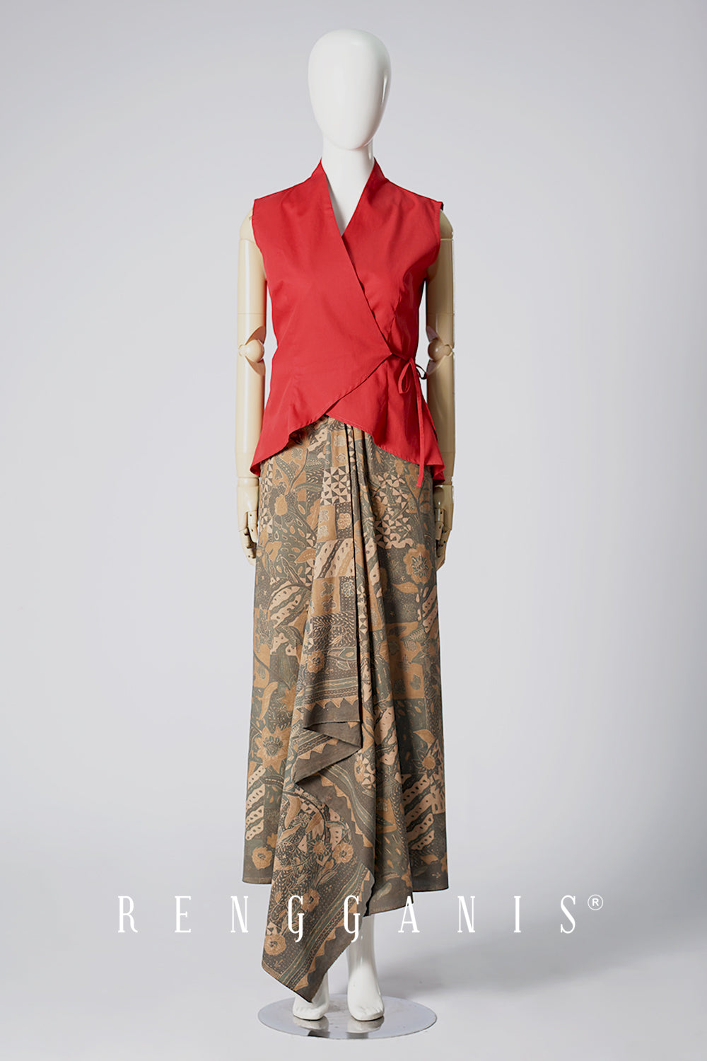Sleeveless Wrap Top in Red