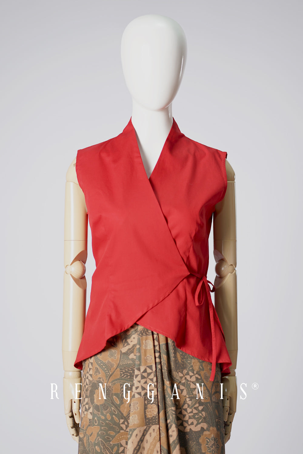 Sleeveless Wrap Top in Red