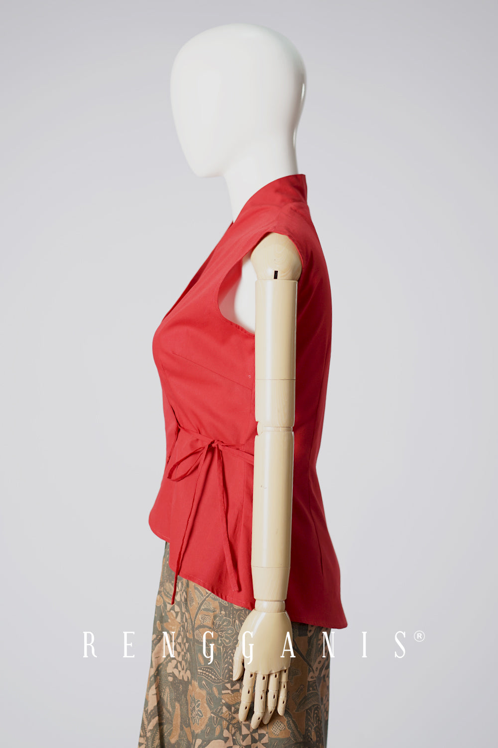 Sleeveless Wrap Top in Red