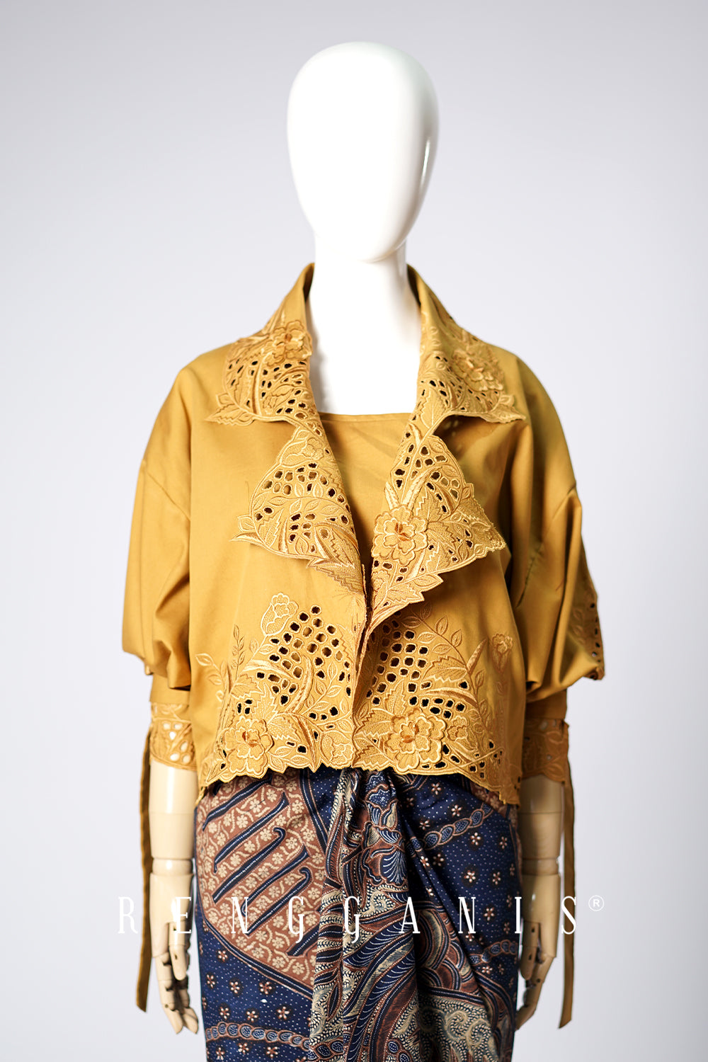 Gendis Cropped Jacket in Ocre Yellow