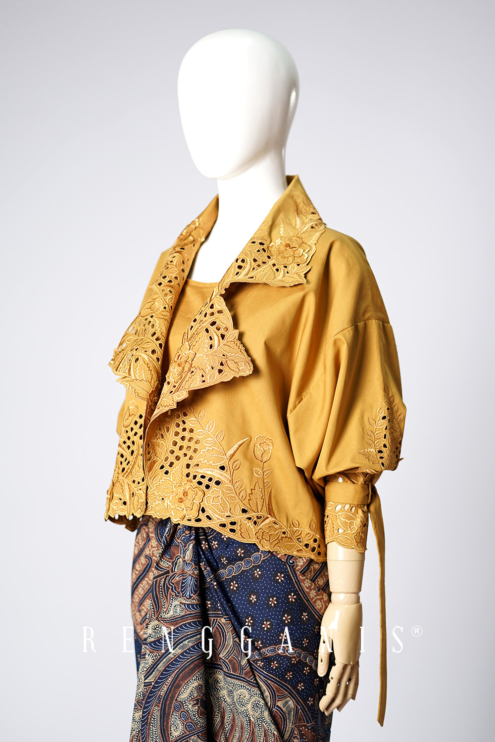 Gendis Cropped Jacket in Ocre Yellow