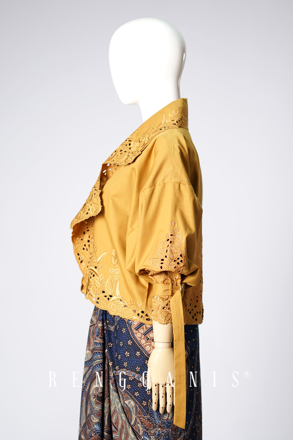 Gendis Cropped Jacket in Ocre Yellow