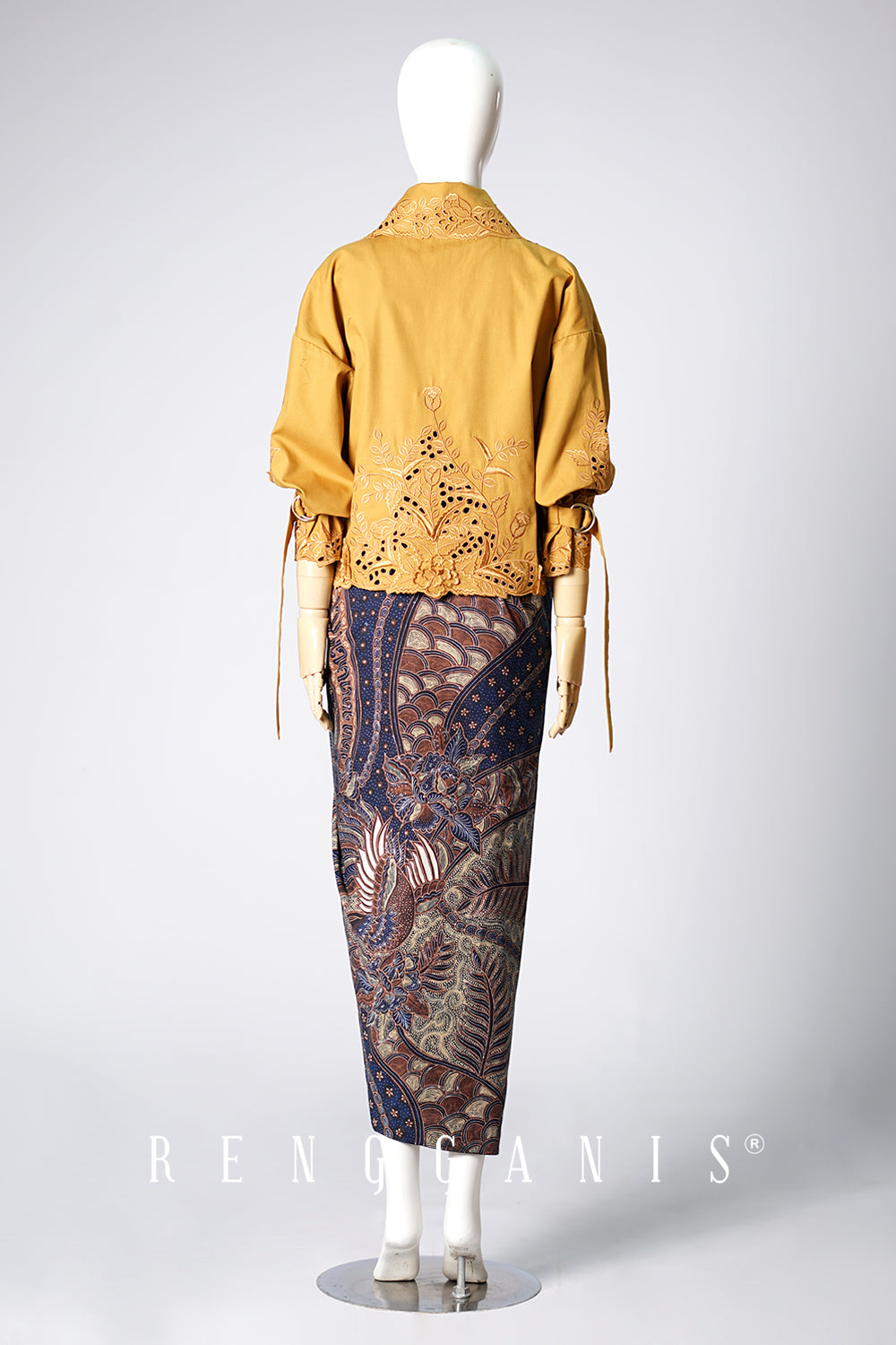 Gendis Cropped Jacket in Ocre Yellow