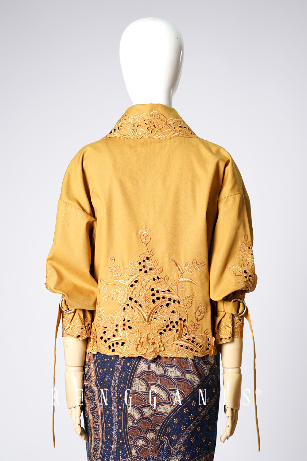 Gendis Cropped Jacket in Ocre Yellow