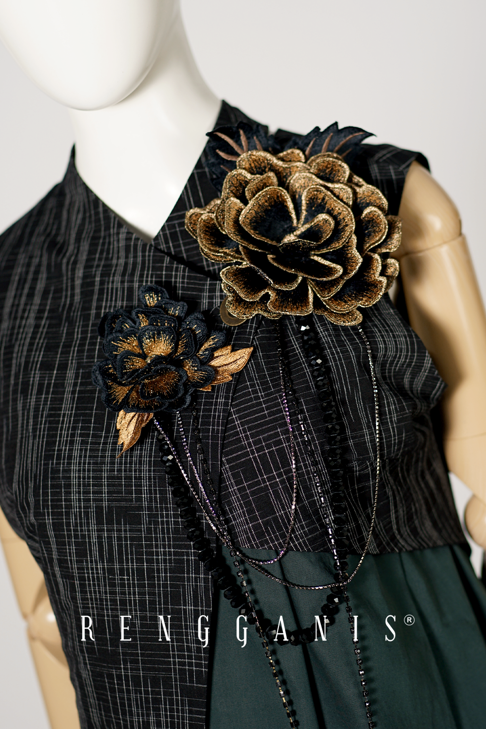 Double Corsage with Beaded Chains
