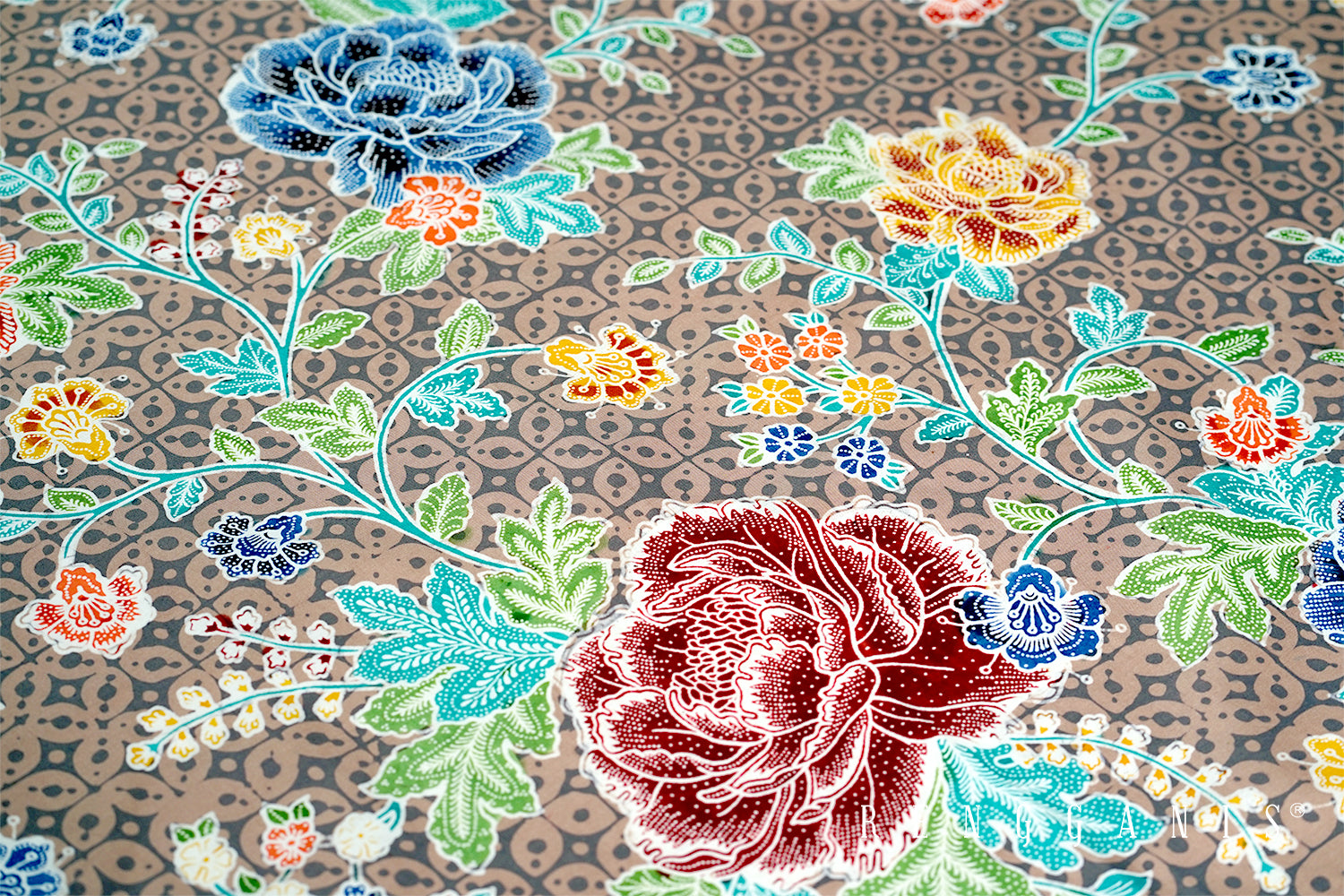 Combination of Handstamped + Handdrawn Batik from Solo