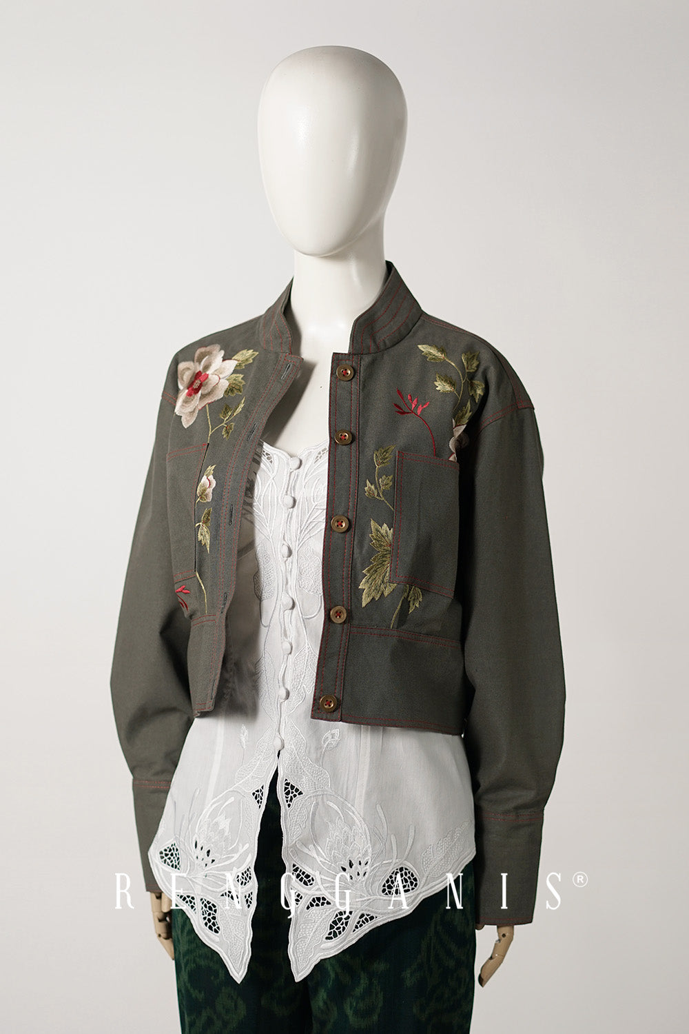 Briana Bomber Jacket in Dark Olive Green