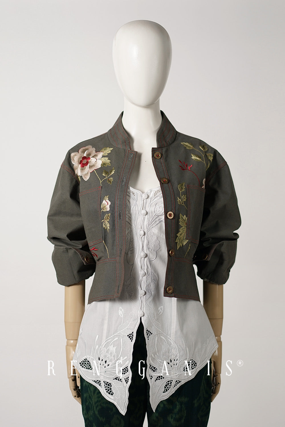 Briana Bomber Jacket in Dark Olive Green